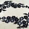2 Pieces Black Silver Floral Appliqué 10.75x3" Iron on Embroidery Patches for Jackets & Crafts